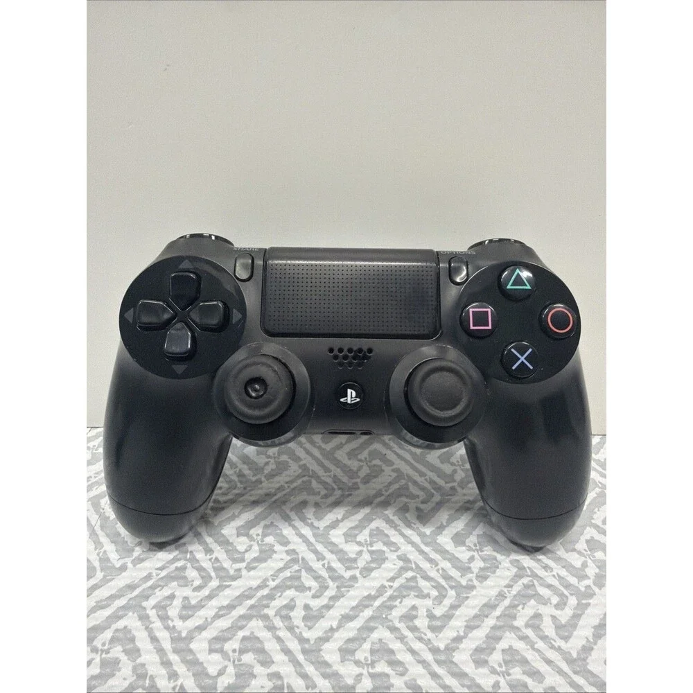 Official Sony PS4 DualShock 4 Wireless Controller Black - CUH-ZCT2U - Worn Grips
